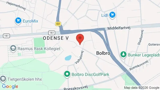 Erhvervslejemål til salg i Odense V - kort over placeringen