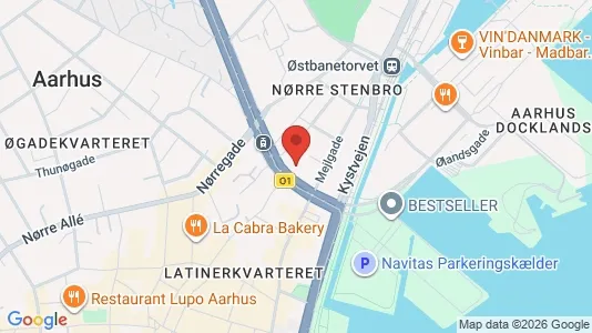 Kontorlokaler til leje i Århus C - kort over placeringen