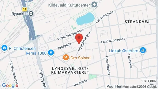 Kontorlokaler til leje i Østerbro - kort over placeringen
