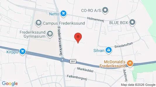 Lagerlokaler til leje i Frederikssund - kort over placeringen