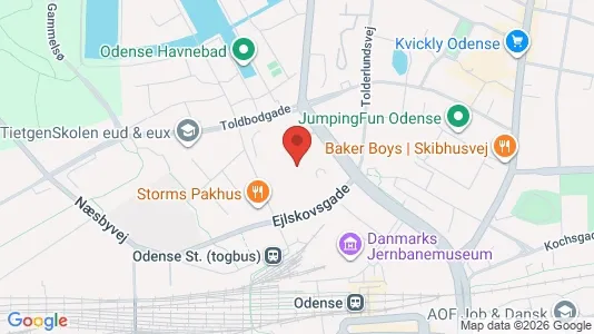 Kontorlokaler til leje i Odense C - kort over placeringen