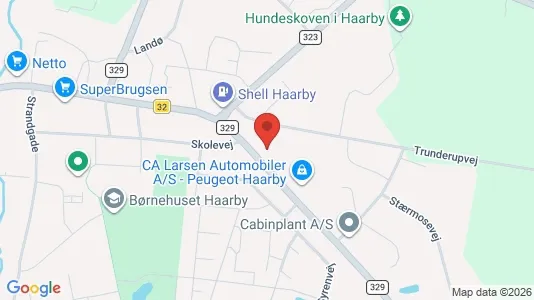 Lagerlokaler til salg i Haarby - kort over placeringen