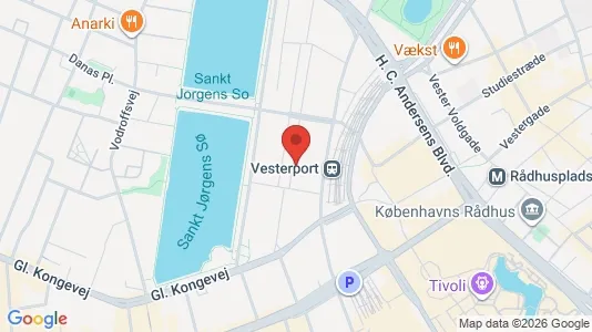 Kontorlokaler til leje i Vesterbro - kort over placeringen
