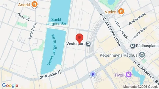Kontorlokaler til leje i Vesterbro - kort over placeringen