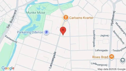 Boligudlejningsejendomme til salg i Odense C - kort over placeringen