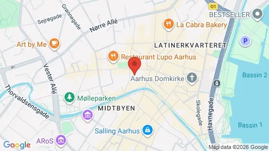 Kontorlokaler til leje i Århus C - kort over placeringen