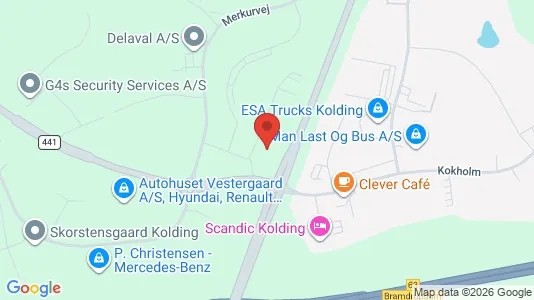 Kontorlokaler til leje i Kolding - kort over placeringen