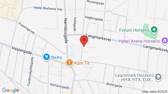 Erhvervslejemål til salg i Horsens - kort over placeringen