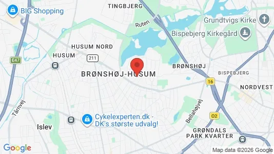 Butikslokaler til salg i Brønshøj - kort over placeringen