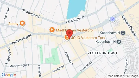 Kontorlokaler til leje i Vesterbro - kort over placeringen