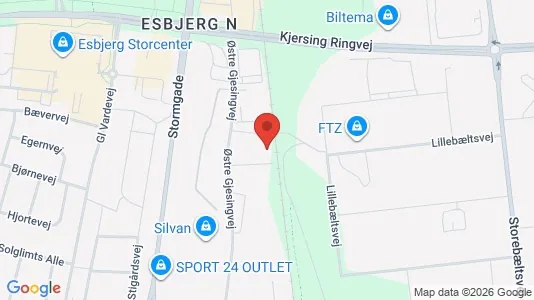 Værkstedslokaler til salg i Esbjerg N - kort over placeringen