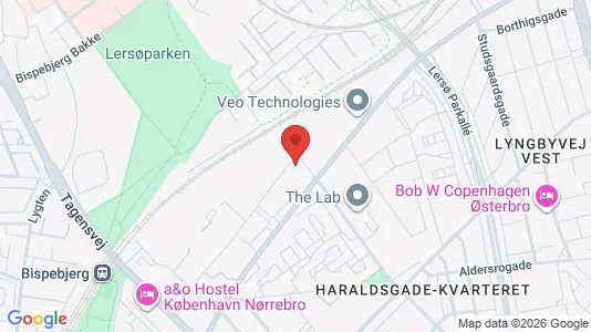 Lagerlokaler til leje i Nørrebro - kort over placeringen