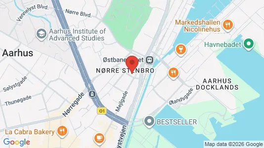 Kontorlokaler til leje i Århus C - kort over placeringen