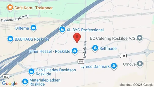 Erhvervslejemål til leje i Roskilde - kort over placeringen
