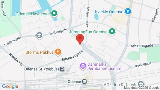 Kontorlokaler til leje i Odense C - kort over placeringen