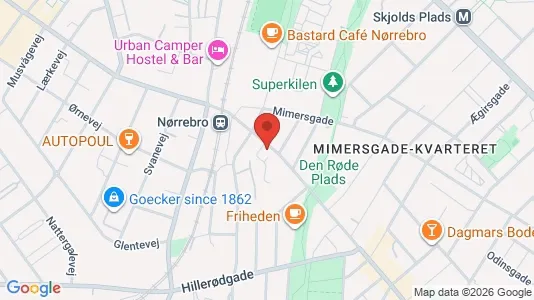Erhvervslejemål til leje i Nørrebro - kort over placeringen