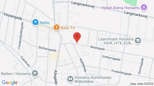 Erhvervslejemål til salg i Horsens - kort over placeringen
