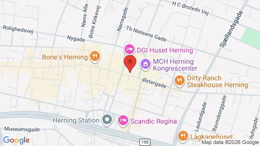 Kontorlokaler til leje i Herning - kort over placeringen