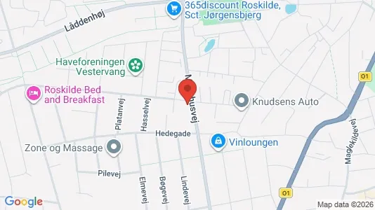 Erhvervslejemål til leje i Roskilde - kort over placeringen