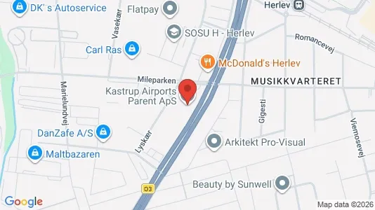Erhvervslejemål til leje i Herlev - kort over placeringen