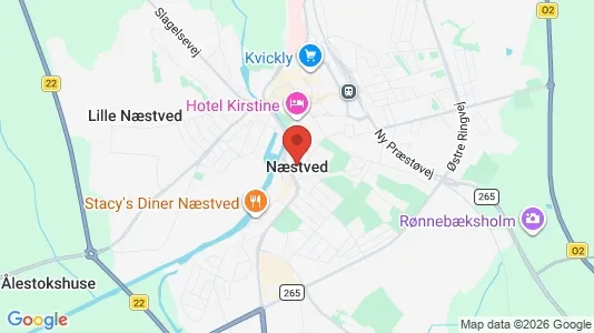 Værkstedslokaler til salg i Næstved - kort over placeringen
