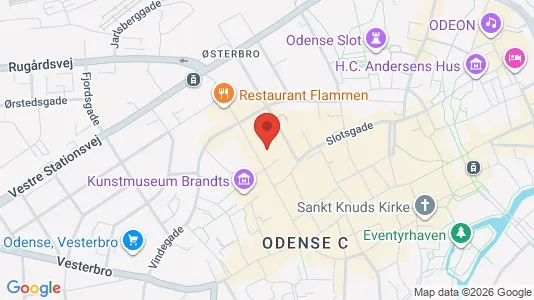 Kontorlokaler til leje i Odense C - kort over placeringen
