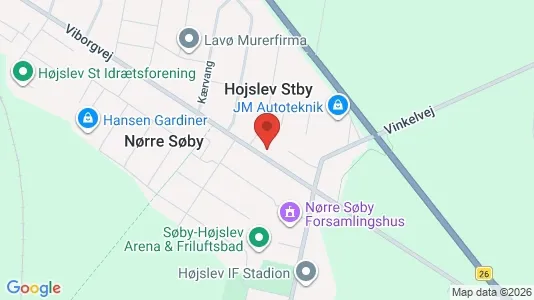 Erhvervslejemål til salg i Højslev - kort over placeringen