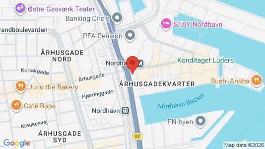 Kontorlokaler til leje i Nordhavn - kort over placeringen