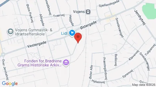 Erhvervslejemål til salg i Vojens - kort over placeringen