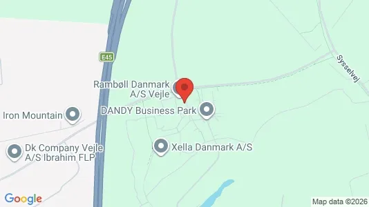 Erhvervslejemål til leje i Vejle Centrum - kort over placeringen