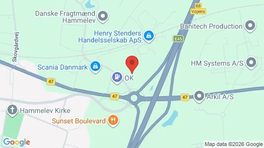 Kontorlokaler til leje i Vojens - kort over placeringen