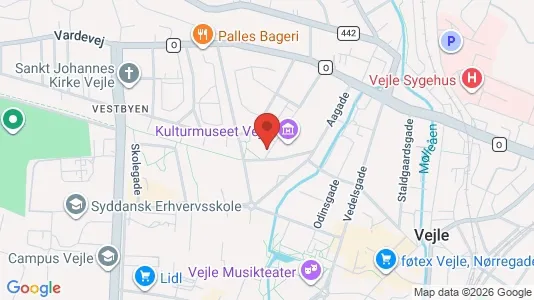 Kontorlokaler til leje i Vejle Centrum - kort over placeringen