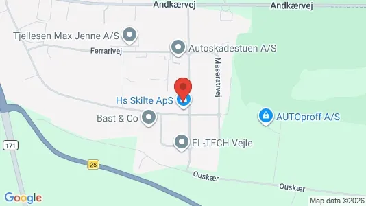 Lagerlokaler til leje i Vejle Centrum - kort over placeringen