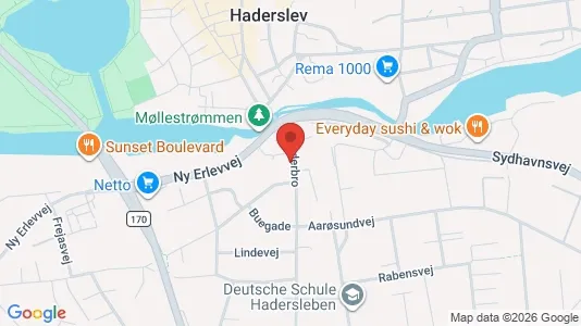 Erhvervslejemål til salg i Haderslev - kort over placeringen