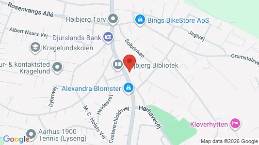 Boligudlejningsejendomme til salg i Højbjerg - kort over placeringen