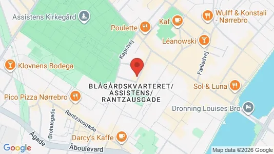 Erhvervslejemål til leje i Nørrebro - kort over placeringen