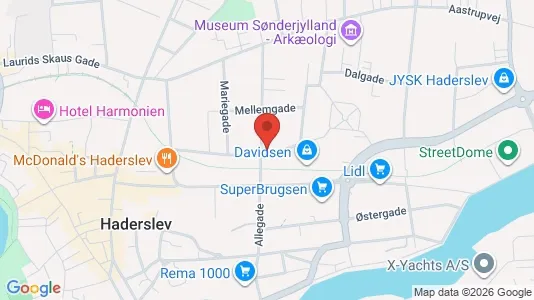 Kliniklokaler til leje i Haderslev - kort over placeringen
