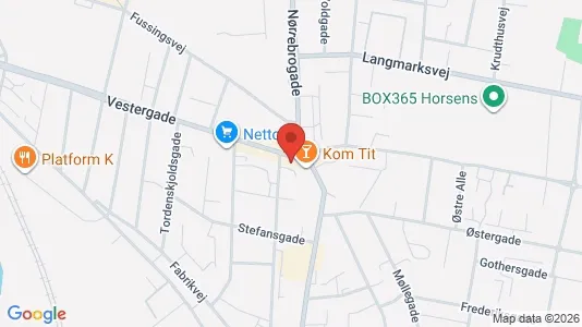 Boligudlejningsejendomme til salg i Horsens - kort over placeringen