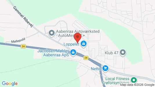 Showrooms til leje i Aabenraa - kort over placeringen