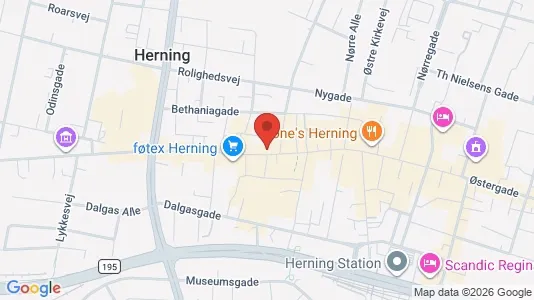 Erhvervslejemål til salg i Herning - kort over placeringen