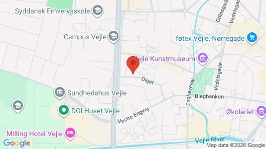 Kontorlokaler til leje i Vejle Centrum - kort over placeringen