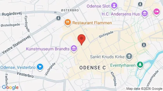 Kontorlokaler til leje i Odense C - kort over placeringen
