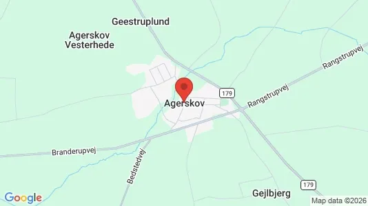 Erhvervslejemål til salg i Agerskov - kort over placeringen