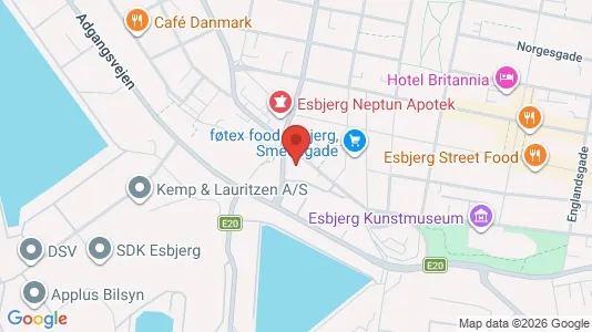 Kontorlokaler til leje i Esbjerg Centrum - kort over placeringen
