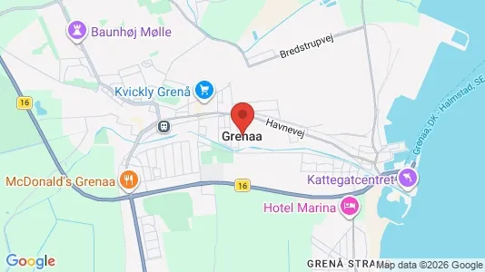 Kontorlokaler til salg i Grenaa - kort over placeringen