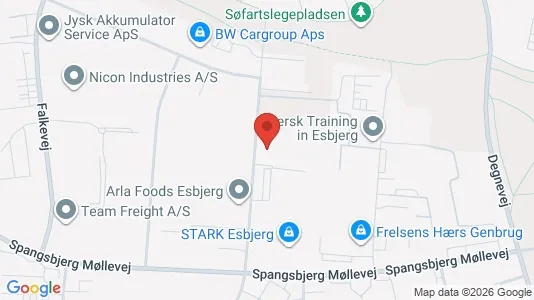 Lagerlokaler til salg i Esbjerg Ø - kort over placeringen