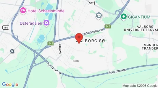 Butikslokaler til leje i Aalborg SØ - kort over placeringen