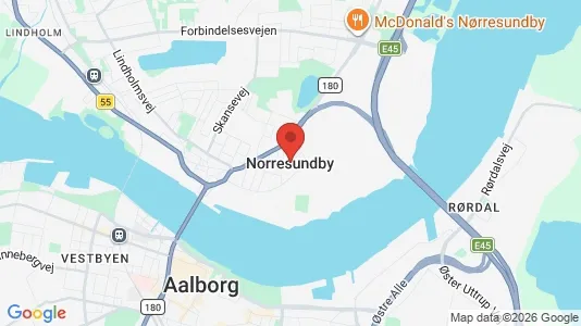 Lagerlokaler til leje i Nørresundby - kort over placeringen