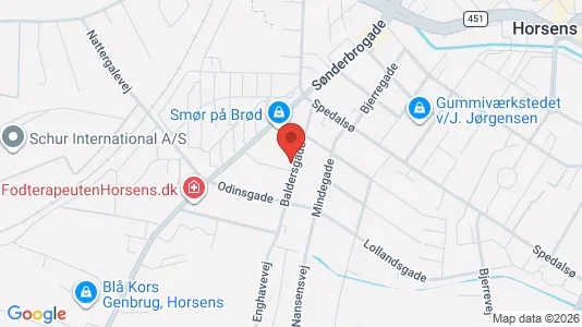 Kontorlokaler til leje i Horsens - kort over placeringen