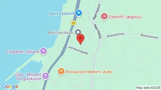 Boligudlejningsejendomme til salg i Ebeltoft - kort over placeringen